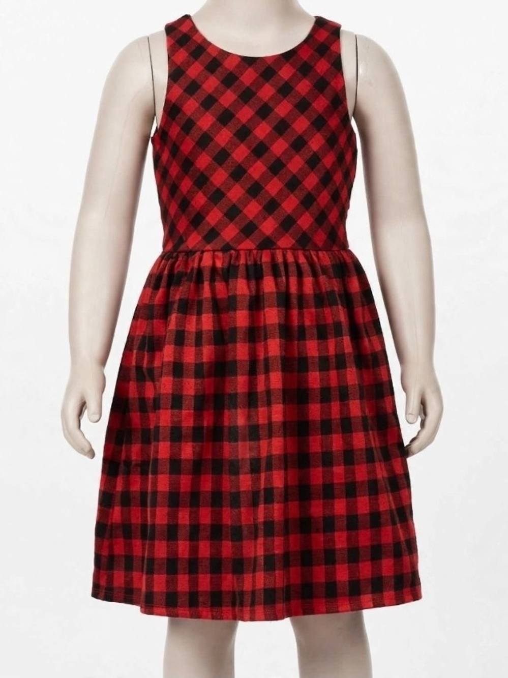 Girls' Size 14 Buffalo Plaid Sleeveless Dress Rare Editions Like New
